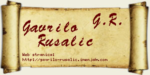 Gavrilo Rusalić vizit kartica